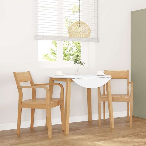 vidaXL Esszimmerstühle 2 Stk. Natur Massivholz Gummibaum 4102510