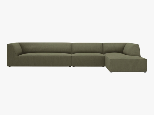 Micadoni Ecksofa Ruby 5-Sitzer Rechts Kord Scala Grün