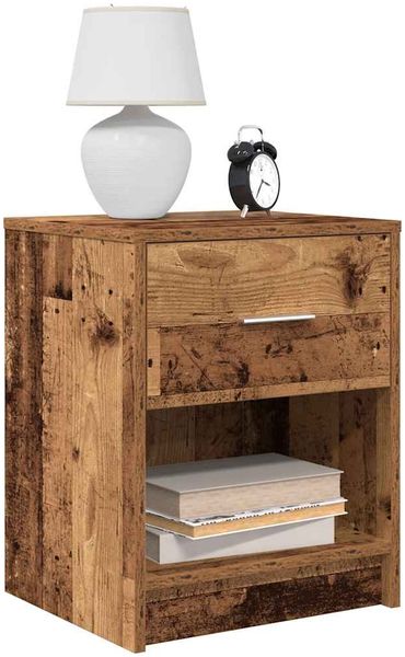 vidaXL Nachttische 2 Stk. mit Schublade Altholz-Optik 40x34x50 cm 858782