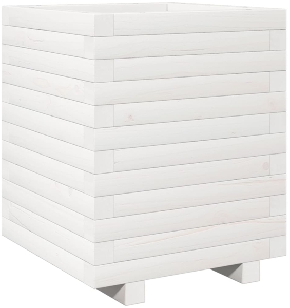 vidaXL Pflanzkübel Weiß 40x40x49,5 cm Massivholz Kiefer 3282510