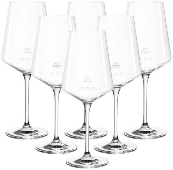 Leonardo PUCCINI Weißweinglas 0,2 l geeicht 6er Set "Gastro-Edition"