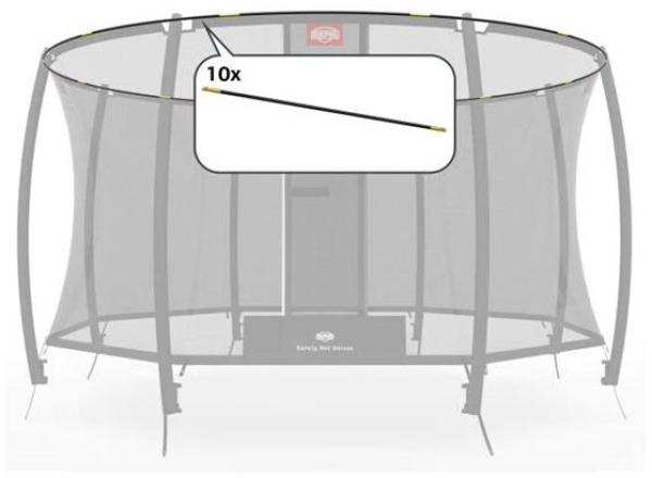 BERG Trampolin Fiberglasbogen für Sicherheitsnetz Deluxe 330 cm ERSATZTEIL