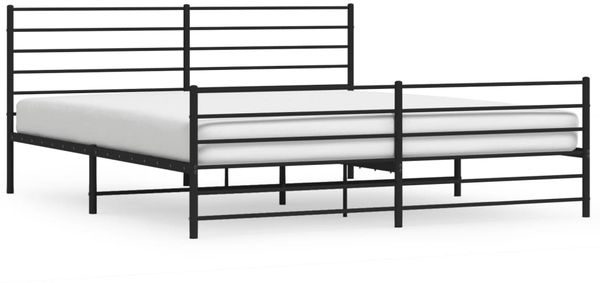 vidaXL Bettgestell mit Kopf- und Fußteil Metall Schwarz 200x200 cm 352344 Bild 2