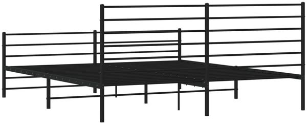 vidaXL Bettgestell mit Kopf- und Fußteil Metall Schwarz 200x200 cm 352344 Bild 8