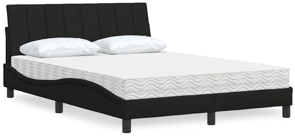 vidaXL Bett mit Matratze "Hanko" Schwarz 120x200 cm Stoff 3310519