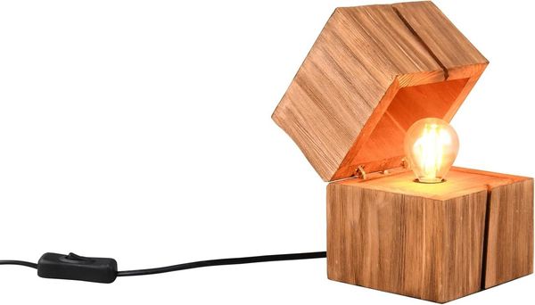 lightling LED Tischleuchte Tim, Warmweiß, mit Schnurschalter, IP20 Indoor, naturbelassen