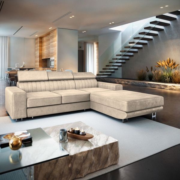 Masseno Ecksofa NOTO mit Schlaffunktion L-Form, Sofa mit Bettkasten