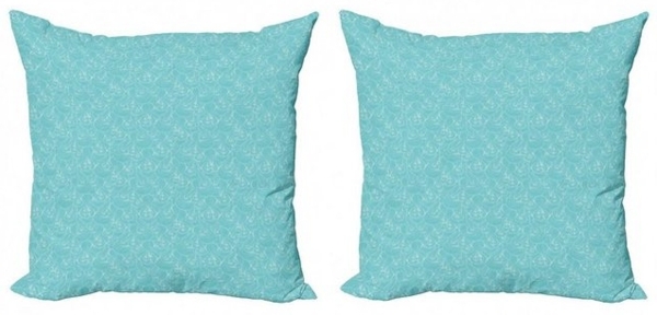 Abakuhaus Kissenbezüge Modern Accent Doppelseitiger Digitaldruck, (2 Stück), Türkis Meer inspirierte Linien Bild 2