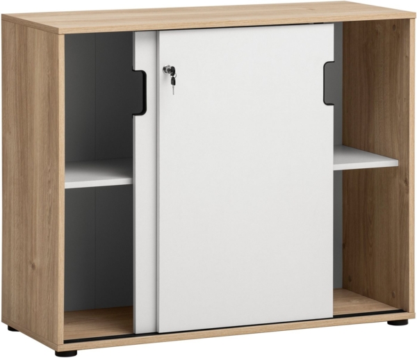 Schildmeyer Aktenschrank Emmik 702043, weißeiche Dekor/mattweiß, 100 x 41 x 83,6 cm Bild 3