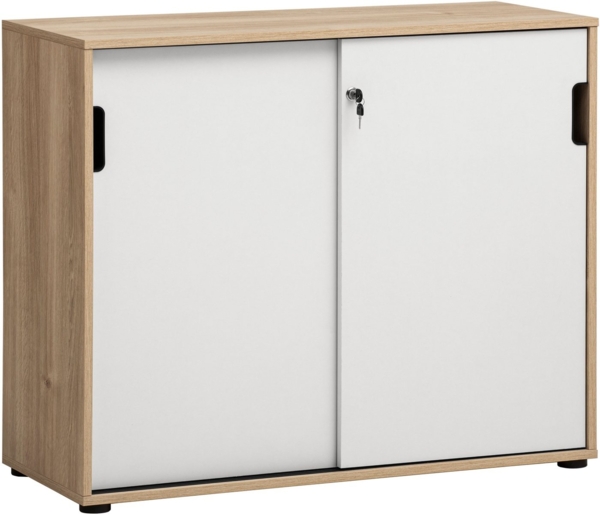 Schildmeyer Aktenschrank Emmik 702043, weißeiche Dekor/mattweiß, 100 x 41 x 83,6 cm Bild 1