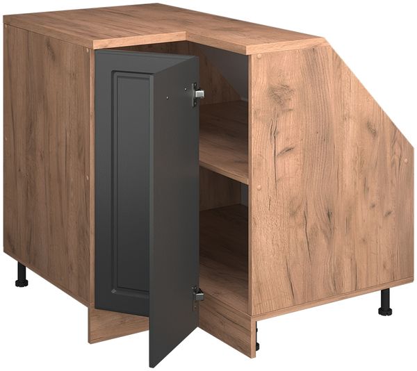 Eck-Küchenschrank für Dachschrägen R-Line Anthrazit Landhaus 75.6 cm mit 1 Tür, Schrankkorpus 60 cm Tiefe Vicco Bild 3