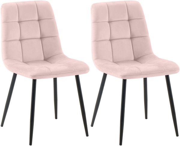 Esszimmerstuhl Tilde 2 Esszimmerstühle pink Samt