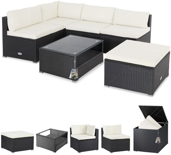 CASARIA® Gartenmöbel Set Lounge inkl. Auflagenbox Melbourne