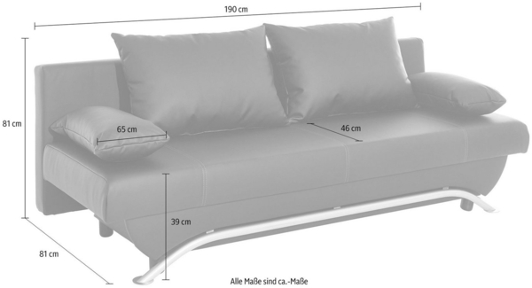 Jockenhöfer Gruppe Schlafsofa Nancy, inklusive Bettfunktion und Bettkasten, inklusive lose Rückenkissen Bild 2