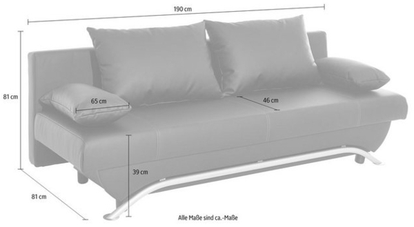 Jockenhöfer Gruppe Schlafsofa Nancy, inklusive Bettfunktion und Bettkasten, inklusive lose Rückenkissen Bild 4
