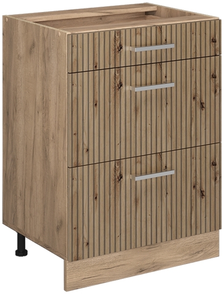 Küchenunterschrank R-Line Artisan-Eiche 60 cm mit Schubladen, ohne Arbeitsplatte Vicco