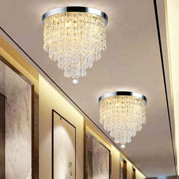 oyajia Deckenleuchte Edelstahl Kristall Kronleuchter Deckenleuchte, G9--3 Lampenfassung, LED wechselbar, Design im Chrom-Stil,für Schlafzimmer, Wohnzimmer, Esszimmer