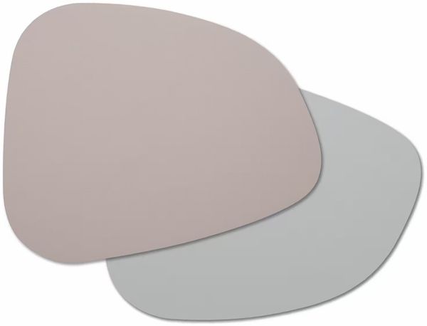 ZELLER 27151 Platzset 2 TONE, Kunstleder, greige/grau, ca. 34 x 42 cm
