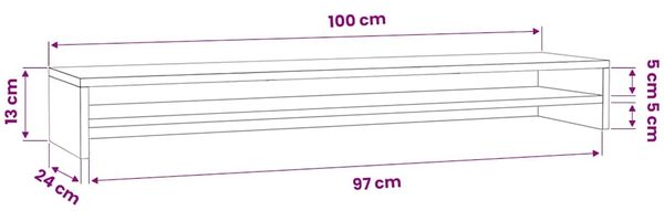 vidaXL Monitorständer Weiß 100x24x13 cm Holzwerkstoff 800333 Bild 7