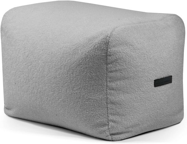 Sitzsack ‘Pouf Plus 70‘, Bezugstoff - Teddy, 100% Polyester, White Grey, 45x60x70 cm cm.