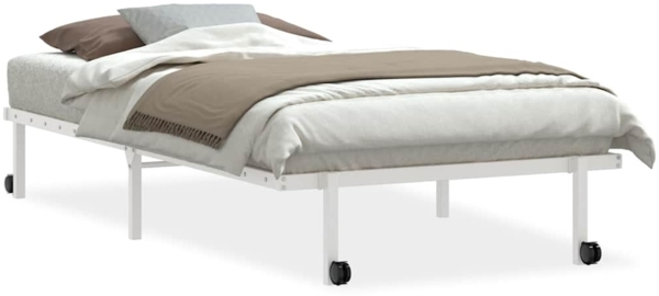 vidaXL Bettgestell ohne Matratze Klappbar Weiß 107x203 cm Stahl 4103970