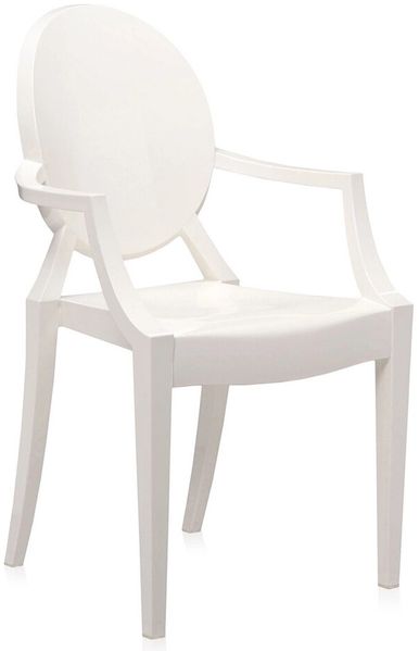 Kartell Louis Ghost, Stuhl, 2er-Satz, Weiß Glänzend