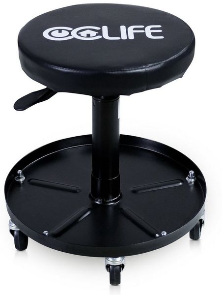 CCLIFE Drehhocker Werkstatthocker Mit Rollen Höhenverstellbar Werkstatt Rollhocker