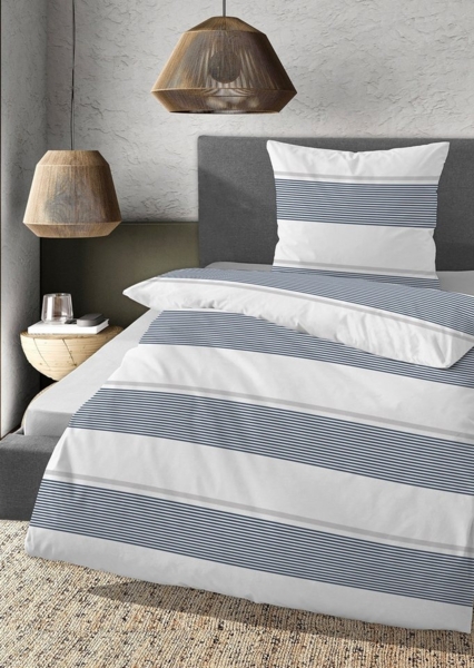 Daniel Hechter Bettwäsche Renforce 0041302 QUERSTREIFEN, marine, 1x 135x200 cm + 1x 80x80 cm