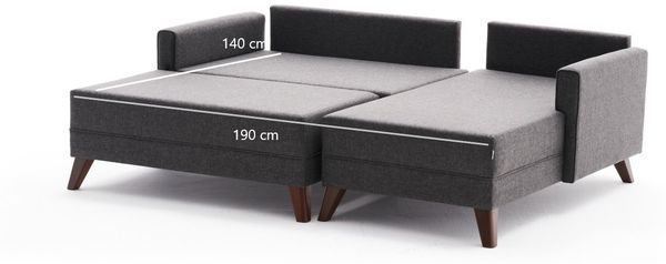 Eckschlafsofa, 'Bella', 85 x 81 x 205, Anthrazit Bild 9