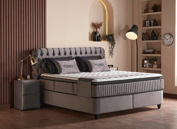 abc bedding Boxspringbett SYDNEY - Luxus Stauraumbett, Boxbett Komfortbett, Funktionsbett mit Bettkasten