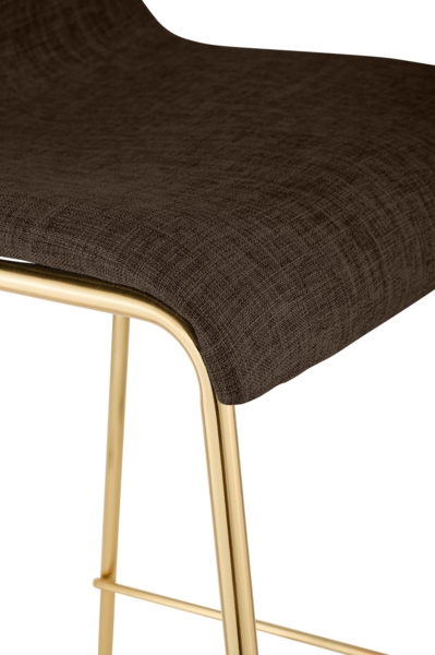 CLP Barhocker Hover stapelbar Stoffbezug Vierfußgestell Goldoptik bis 150 kg,braun Bild 7