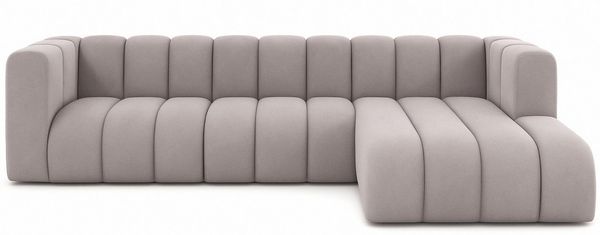 Kaiser Möbel Ecksofa Moderne aus Veloursstoff Salvador Grand L 318 cm, Ecksofa, Tiefe Sitzflächen,Premium-Velours Salvador,Design Soft-Cube