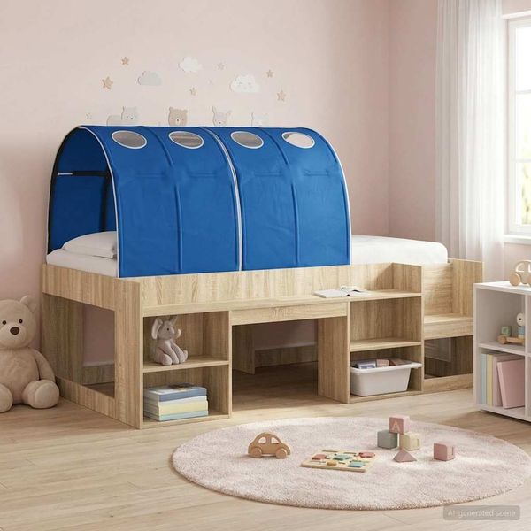 vidaXL Bettunnel 2 pcs Blau 211 x 67,5 x 2 cm Polyester 893710