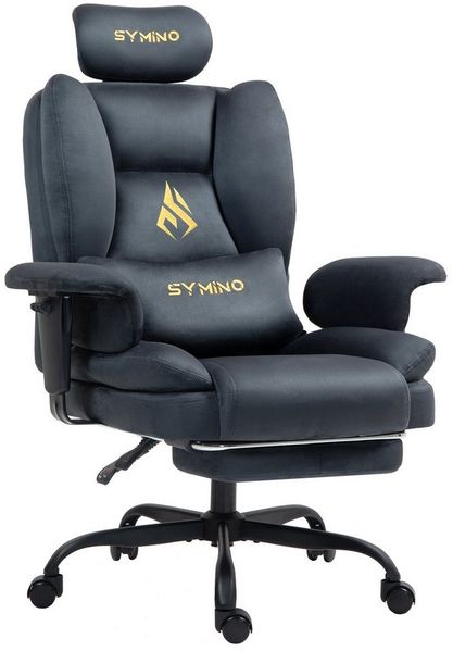 symino Stuhl Ergonomischer Sofa-Gaming-Stuhl, Verstellbarer Gamer-Stuhl, mit Hochwertigem Kunstpelzbezug für Ultimativen Komfort