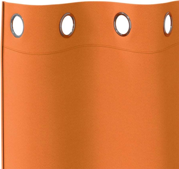 vidaXL Verdunkelungs-Vorhänge mit Ringen 2 pcs Helles Orange 4107400 Bild 4