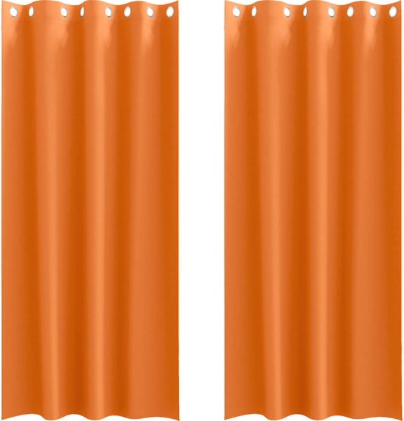 vidaXL Verdunkelungs-Vorhänge mit Ringen 2 pcs Helles Orange 4107400 Bild 1