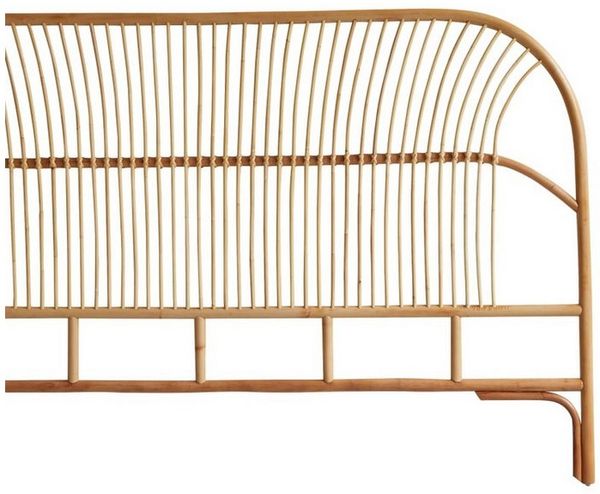 Tikamoon Massivholzbett Bett-Kopfteil aus Rattanstäben 180 Colette (1-tlg)