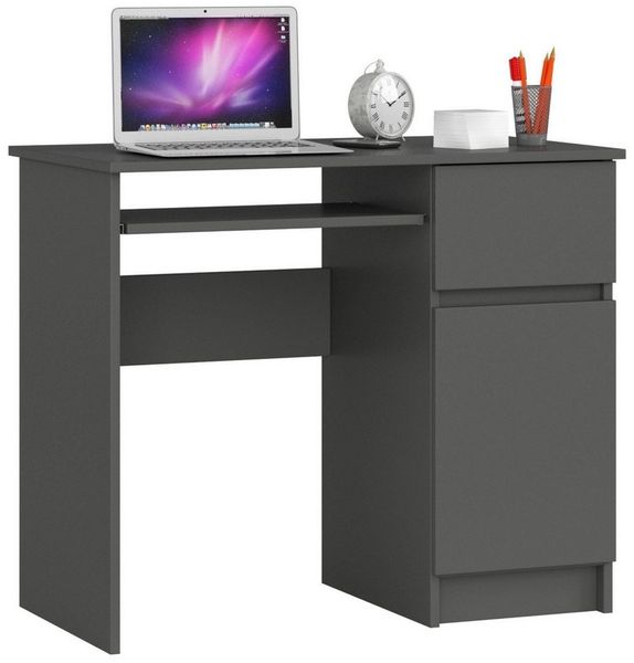 Raumhirsch Furniture Schreibtisch 90 cm Breite - Computertisch 90 cm Breite - Optimale Arbeitsfläche, Hochwertiges Laminat, Stauraum, elegantes Design, Selbstmontage
