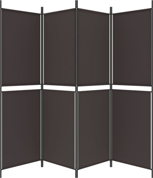 vidaXL 4-tlg. Paravent Braun 200x180 cm Stoff 350215 Bild 4