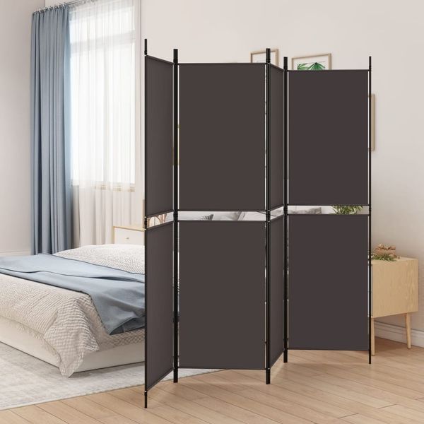 vidaXL 4-tlg. Paravent Braun 200x180 cm Stoff 350215