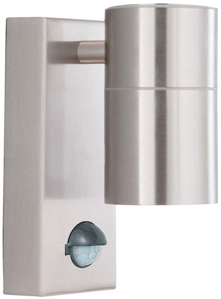 LED Wandleuchte, Edelstahl, H 15 cm, Sensor