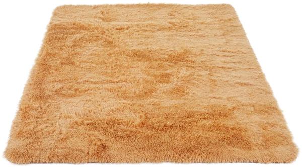 Teppich HWC-F69, Shaggy Läufer Hochflor Langflor, Stoff/Textil flauschig weich 160x120cm ~ braun Bild 2