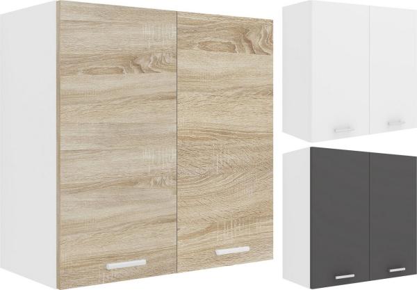 VCM Küchenschrank Breite 60 cm Holztür Hängeschrank Küche Küchenmöbel Esilo Weiß/Sonoma-Eiche