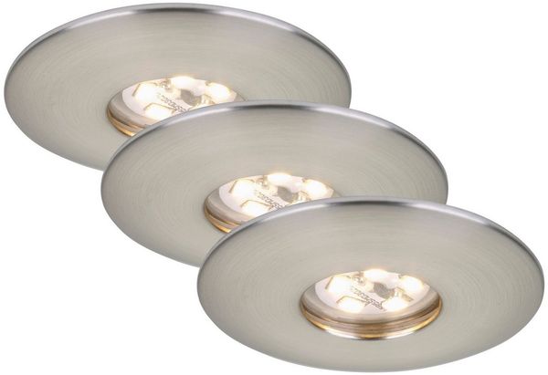 Briloner LED Einbauleuchten Attach matt-nickel 3er Set Einbaustrahler Deckenspot