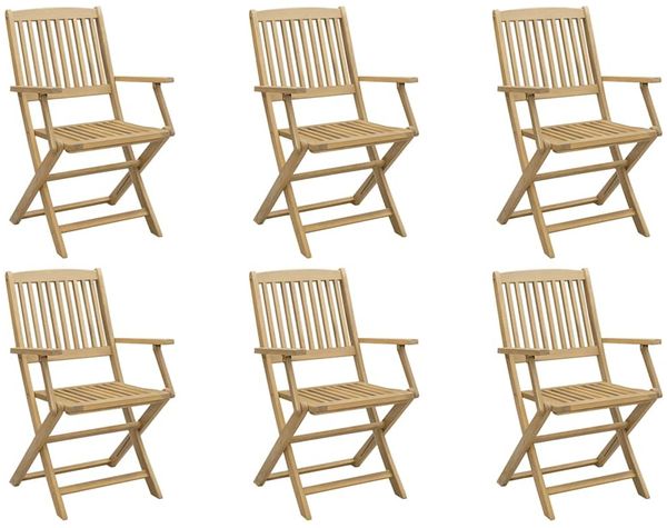 Gartenstühle, Terrassenstühle 6 Stk. Klappbar 54x61x88 cm Massivholz Akazie