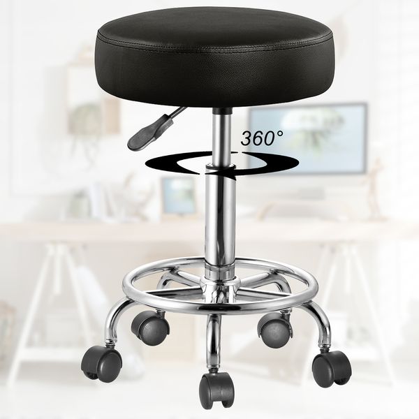 CASARIA® 2er Set Rollhocker schwarz Bild 5