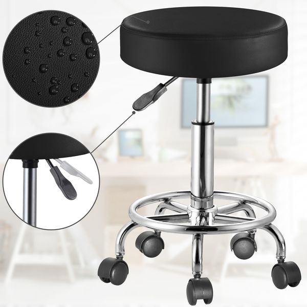 CASARIA® 2er Set Rollhocker schwarz Bild 6