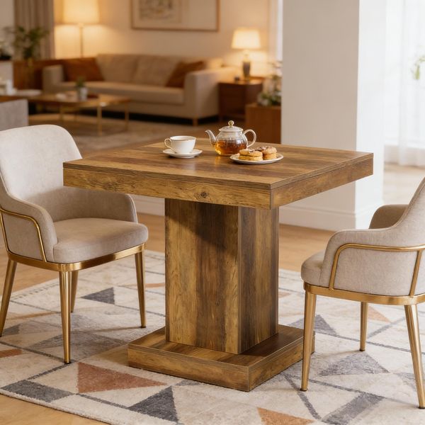 Platzsparendes Design Esstisch,Bauernhaus-Küchentisch,Quadratische Couchtisch(nur Tisch)