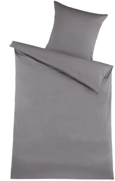 Optidream Mako Satin Bettwäsche 135x200 cm Bettbezug 135x200 cm Kopfkissenbezug 80x80 cm Grau grau