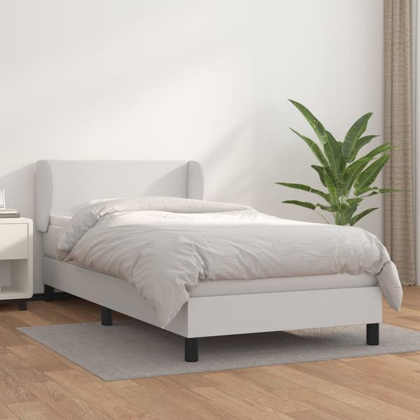 vidaXL Boxspringbett mit Matratze, Härtegrad: H2 Weiß 80x200 cm